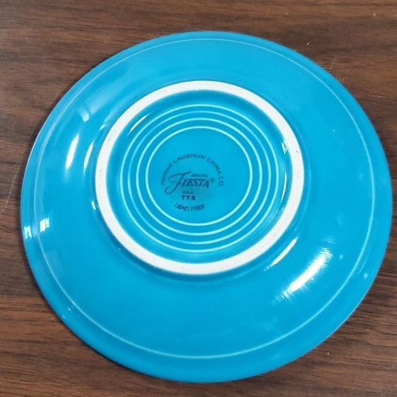 Homer Laughlin China‎ Co. Fiesta 4 Peacock Blue Saucers - Picture 10 of 11